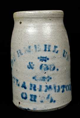 CLARINGTON, OHIO Stoneware Canning Jar