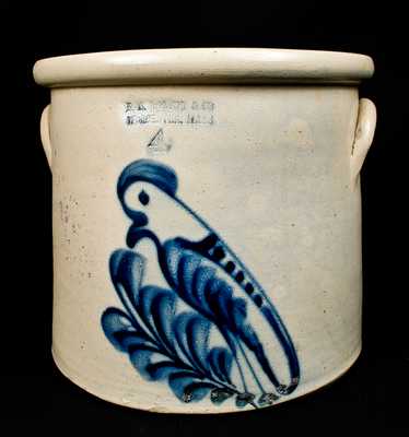 F.B. NORTON & CO / WORCESTER, MASS Stoneware Parrot Crock