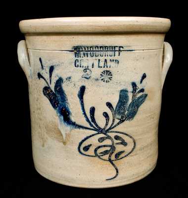 M. WOODRUFF / CORTLAND, NY Stoneware Crock