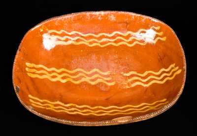 Slip-Decorated Redware Loaf Dish, probably PA