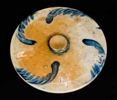 Large Decorated Stoneware Lid