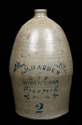 J.M. HARDEN / & CO. / PALATINE / W. VA Stoneware Jug