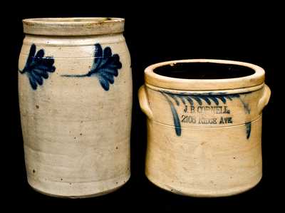 Lot of Two Philadelphia Stoneware Crocks