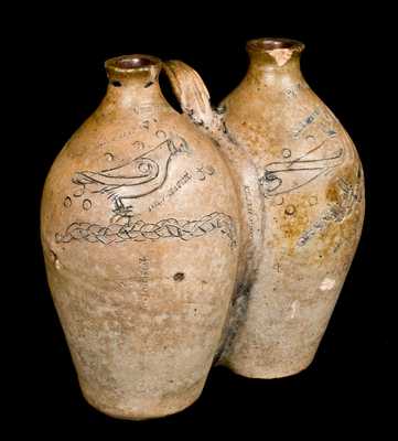 NEW HAVEN Stoneware Gemel with Incised Birds