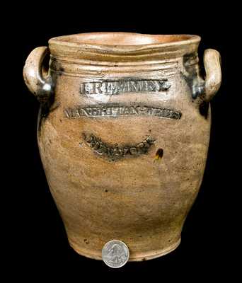 J. REMMEY / MANHATTAN-WELLS / NEW-YORK Antique Stoneware Jar