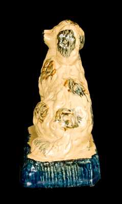 Very Fine Yellowware Spaniel Figure