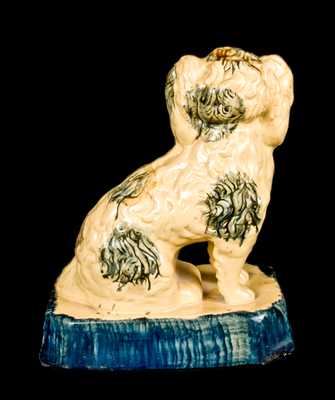 Very Fine Yellowware Spaniel Figure