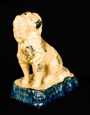 Very Fine Yellowware Spaniel Figure