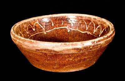 Shenandoah Valley Redware Bowl w/ Slip Decoration, Bell Family