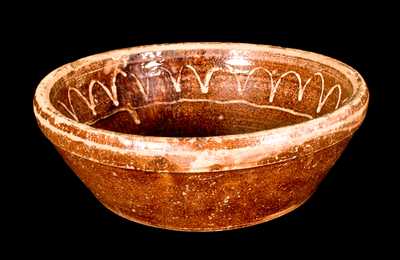 Shenandoah Valley Redware Bowl w/ Slip Decoration, Bell Family