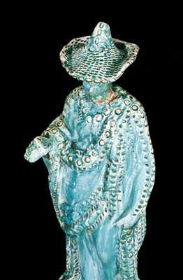 Shenandoah Valley Redware Figure, Signed 