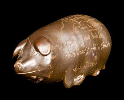 Anna Pottery, Anna, Illinois, 1876 Centennial Pig Flask