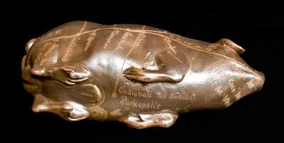 Anna Pottery, Anna, Illinois, 1876 Centennial Pig Flask