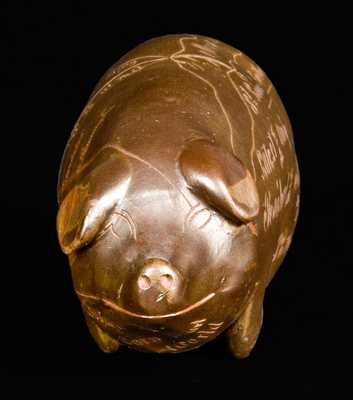 Anna Pottery, Anna, Illinois, 1876 Centennial Pig Flask