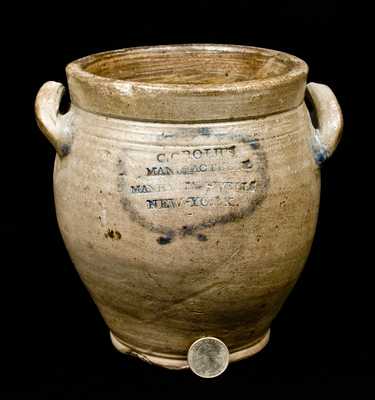 Small-Sized Incised C. CROLIUS / NEW-YORK Stoneware Jar