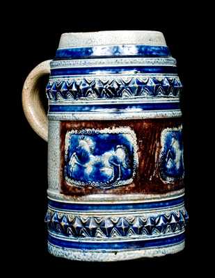 Very Fine Westerwald Tankard with Horse Design, c1720