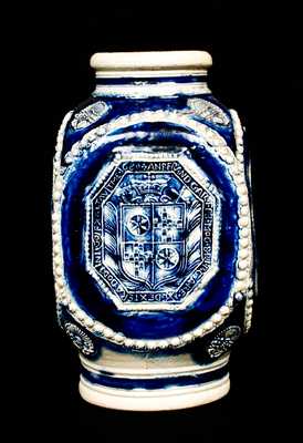 Very Rare Westerwald Stoneware Jar with Coat of Arms, c1680