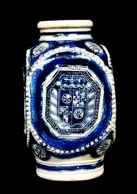 Very Rare Westerwald Stoneware Jar with Coat of Arms, c1680