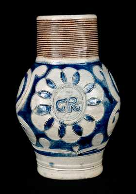 Westerwald Stoneware "GR" Jug, German origin, c1770