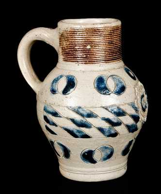 Westerwald Stoneware "GR" Jug w/ Incised and Impressed Dec, c1750