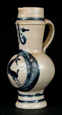 Westerwald Stoneware Pitcher w/ Incised Deer, circa 1760