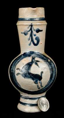 Westerwald Stoneware Pitcher w/ Incised Deer, circa 1760