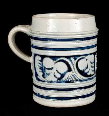 Fine Large-Sized Westerwald Stoneware "GR" Mug, circa 1740