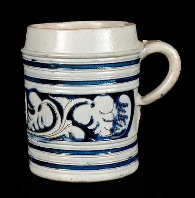 Fine Large-Sized Westerwald Stoneware "GR" Mug, circa 1740