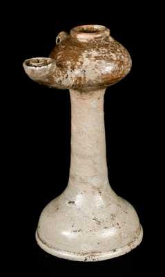 Extremely Rare Westerwald Stoneware Oil Lamp, circa 1720