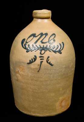 Stoneware Jug with Slip-Trailed