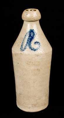 Stoneware Bottle Decorated with Cobalt
