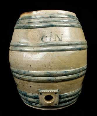 Early New Jersey Stoneware GIN Keg