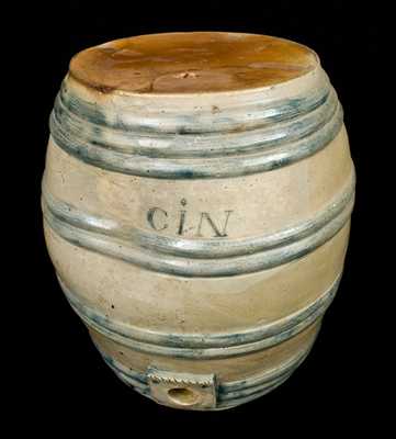 Early New Jersey Stoneware GIN Keg