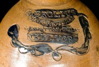 C. CROLIUS ... / MANHATTAN WELLS / NEW-YORK Stoneware Jug