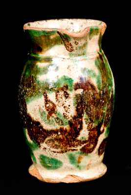 Shenandoah Valley Redware Pitcher, Multi-Glaze