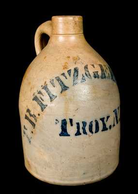 TROY, NY Stoneware Advertising Jug