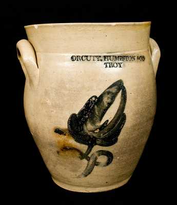 ORCUTT. HUMISTON & CO / TROY, New York Stoneware Jar