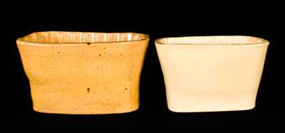 Lot of Two Yellowware Molds: Wheat and Rose Patterns