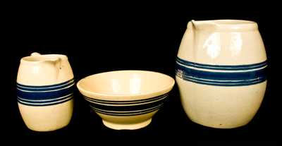 Lot of Three Banded Yellowware Articles