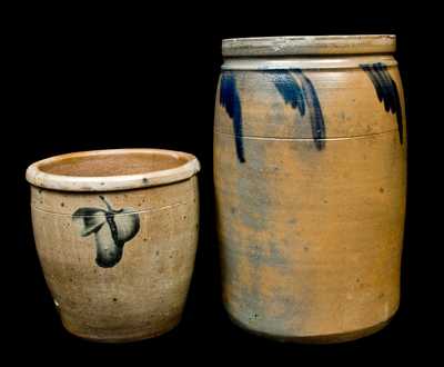 Lot of Two: Baltimore Stoneware Pail and Pennsylvania Stoneware Crock