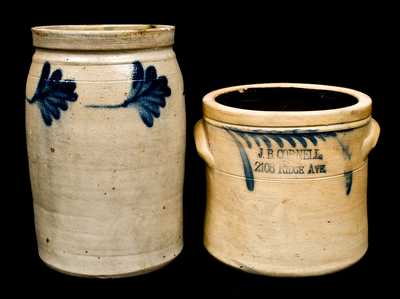 Lot of Two Philadelphia Stoneware Crocks