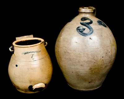 Lot of Two: 3 Gal. Stoneware Jug and Stoneware Batter Pail