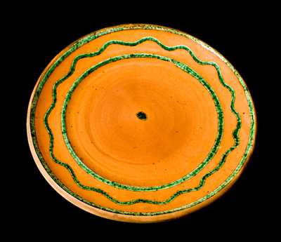 PA or NC Slip-Decorated Redware Dish