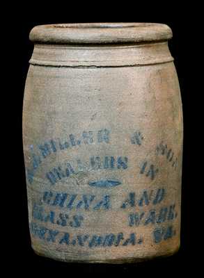 E.J. MILLER & SON / ALEXANDRIA, VA. Stoneware Jar