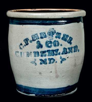 Cumberland, MD Stoneware Advertising Jar