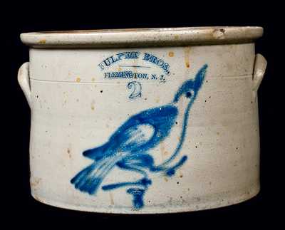 FULPER BROS., / FLEMNGTON, N.J. Stoneware Cake Crock