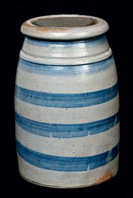 Western Pa Stoneware Jar w/ Tin Lid