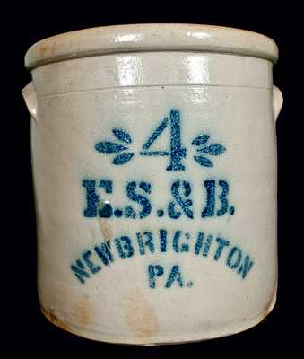 E.S. & B. / NEW BRIGHTON / PA Stoneware Crock