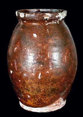 Redware Jar, probably Gonic, New Hampshire