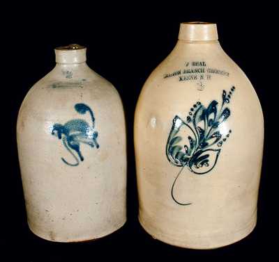 (2) New England Stoneware Jugs